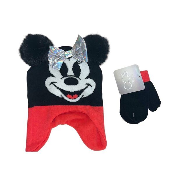 Disney Other - Disney's 100th Anniversary Toddler Pom Poms and Bow Hat and Glove Set